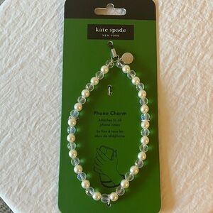 Kate Spade: Faux Pearl/Aqua Blue Bead Phone Charm